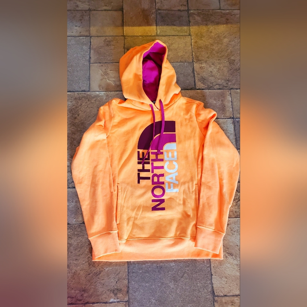 The North Face Orange and Purple Hoodie, Size Medium